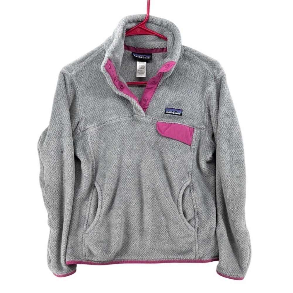 Patagonia Gray Lightweight Synchilla Snap T Fleece Pullover Womens Sz Small